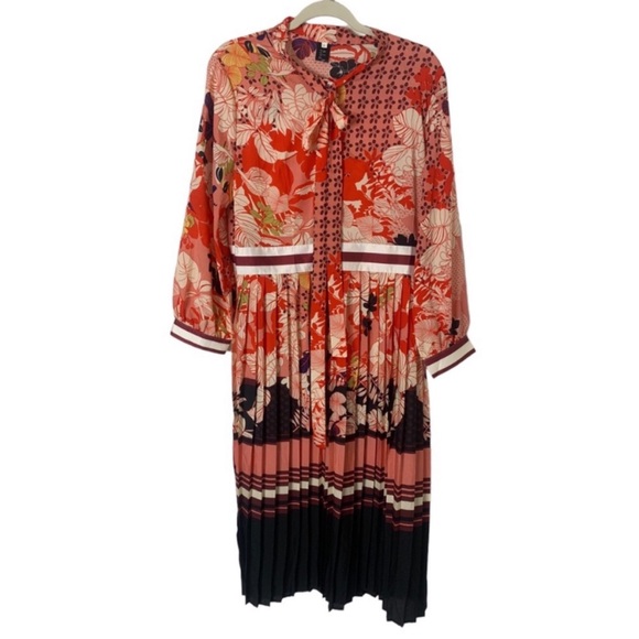 Lai Meng Five Cats XXL Trad Wife Style Hawaiian Floral Pleated Skirt Dress - Picture 1 of 8